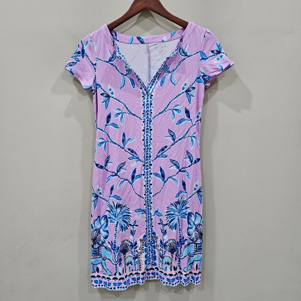 Lilly Pulitzer Womens Sophiletta Dress Size XS Purple Iris Slathouse Jungle UPF
